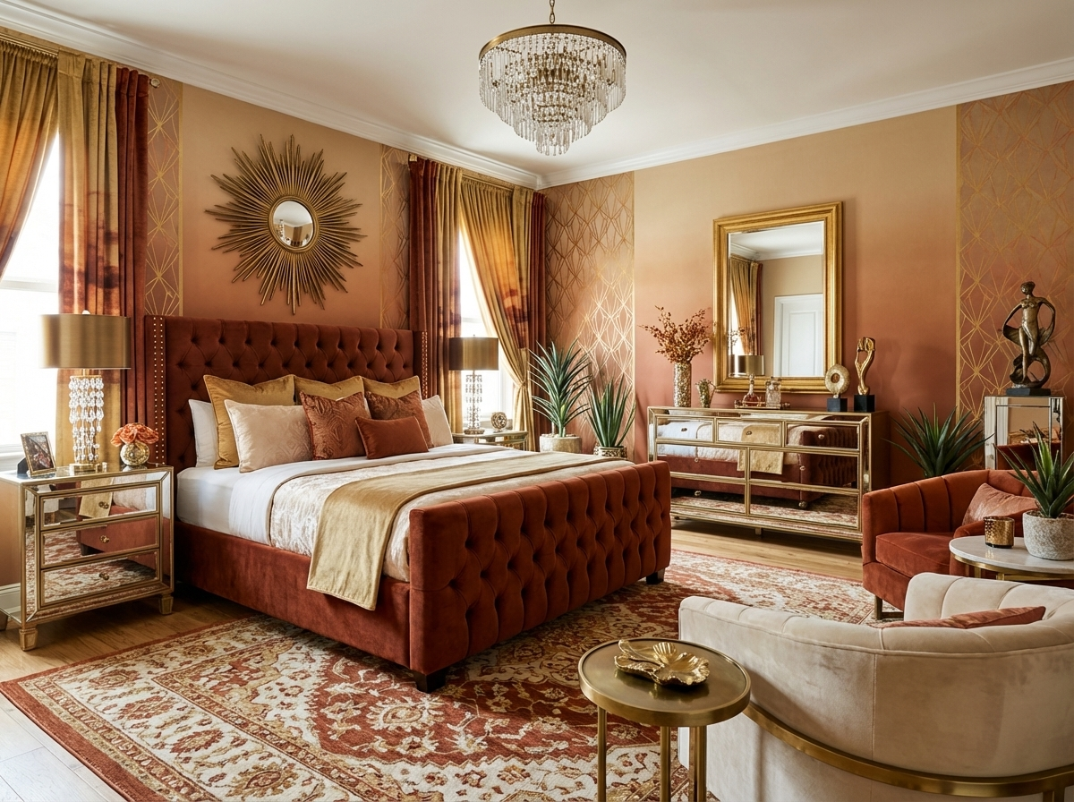 Hollywood Regency bedroom